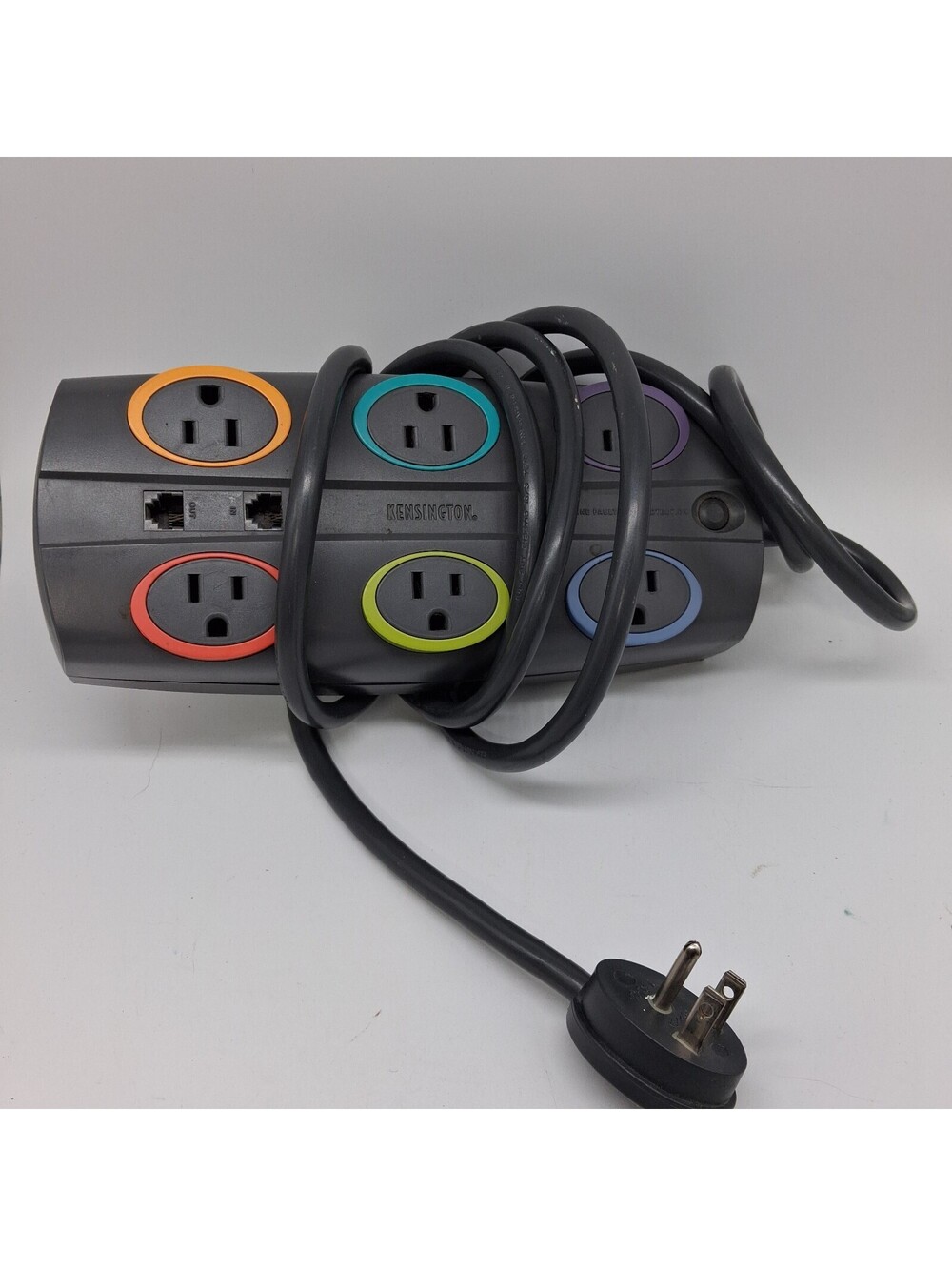 Kensington PowerSquid Surge Protector 6 Outlet Power Strip Phone DSL Flexible
